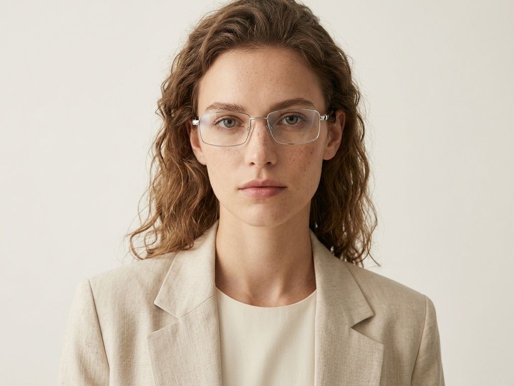 Rectangular Silver Metal Glasses #BS2012-1113