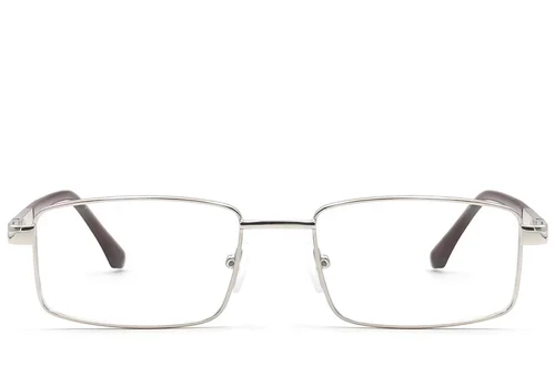 Lunettes rectangulaires en métal argenté #BS2012-1113