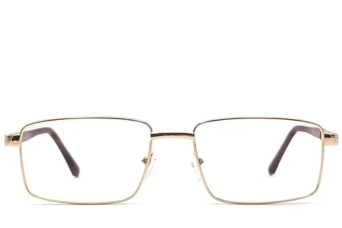 Lunettes rectangulaires en métal doré #BS2012-1114