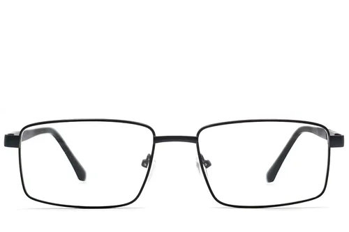 Lunettes rectangulaires en métal noir #BS2012-1115