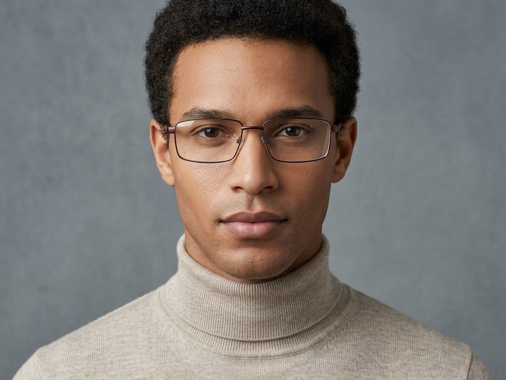 Rectangular Brown Metal Glasses #BS2012-1116