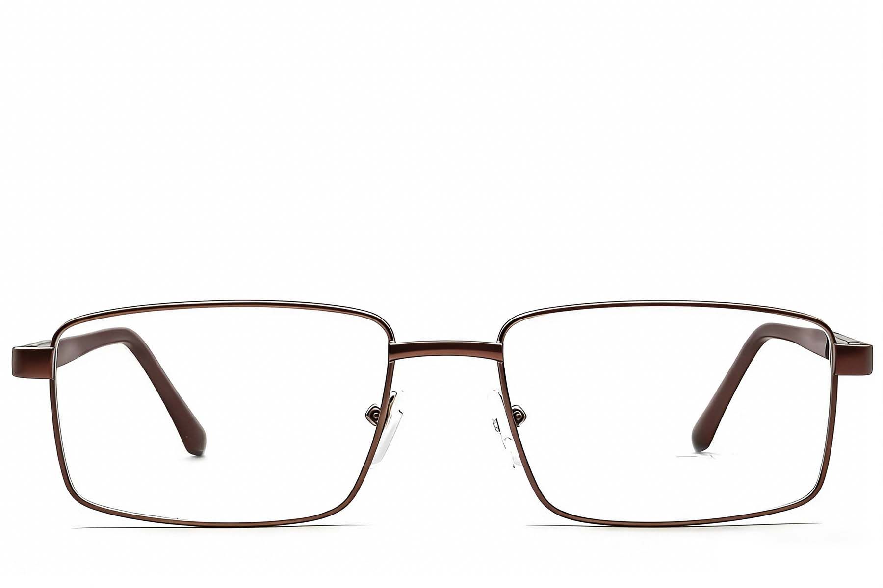Rectangular Brown Metal Glasses #BS2012-1116