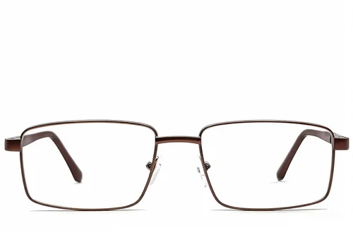 Lunettes rectangulaires en métal brun #BS2012-1116