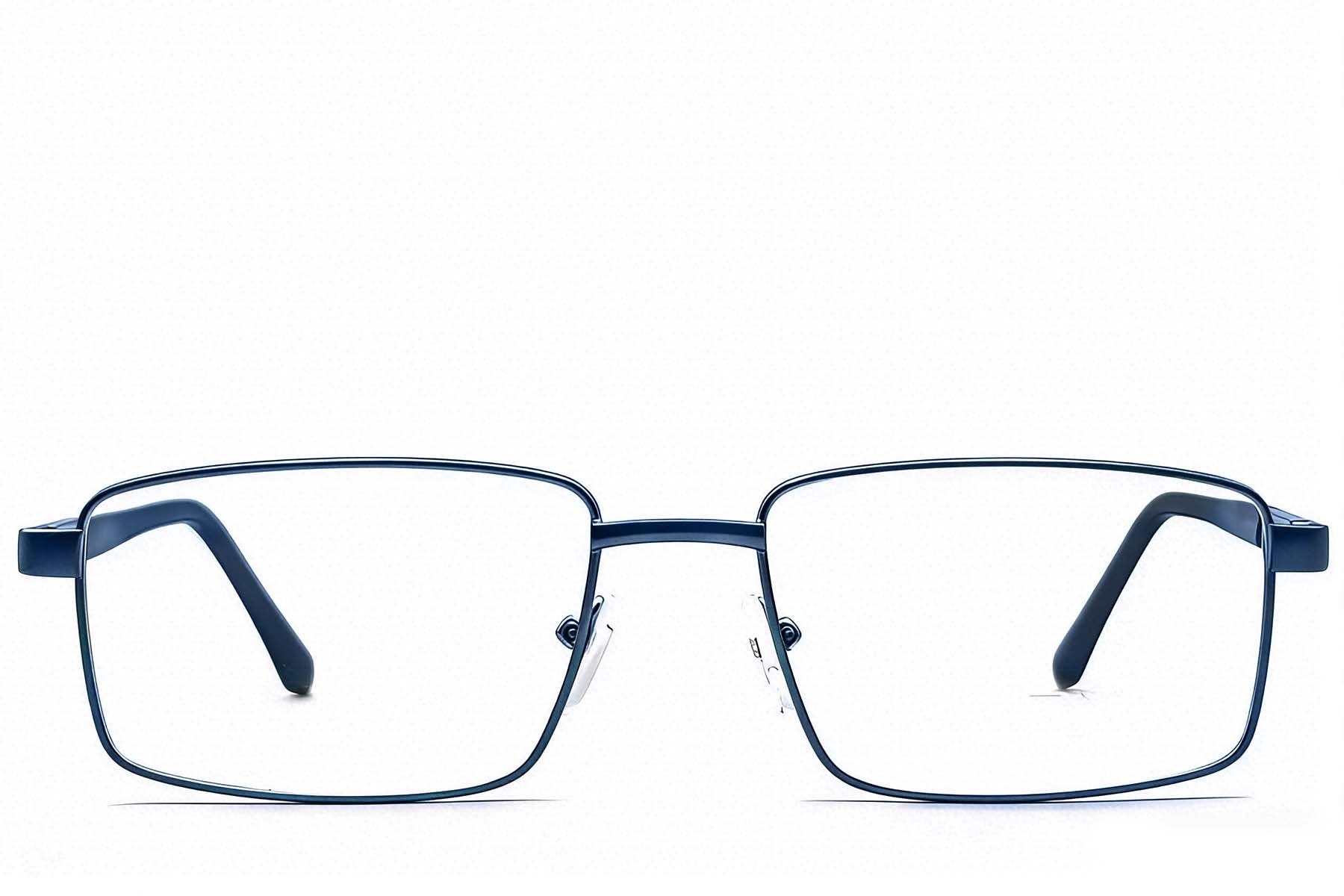 Rectangular Blue Metal Glasses #BS2012-1117