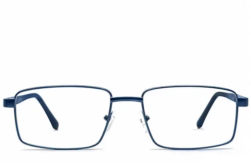 Lunettes rectangulaires en métal bleu #BS2012-1117