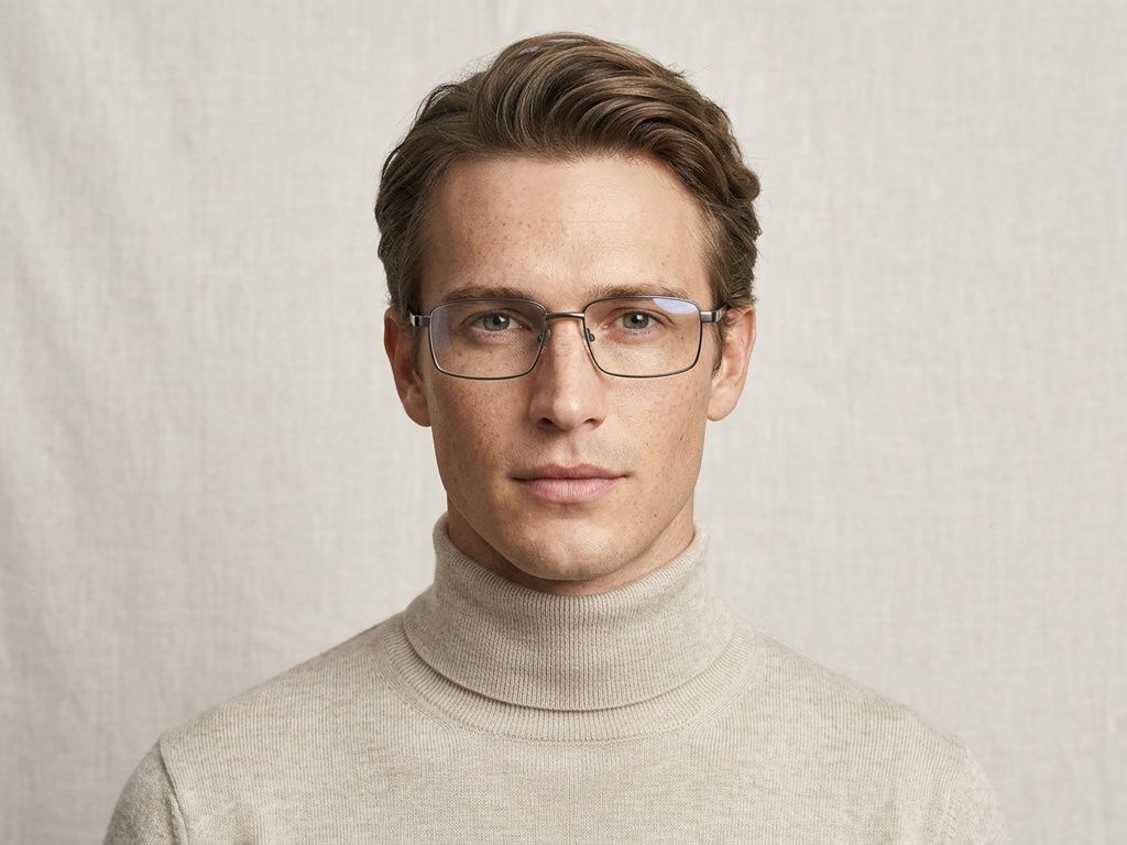 Rectangular Grey Metal Glasses #BS2012-1118