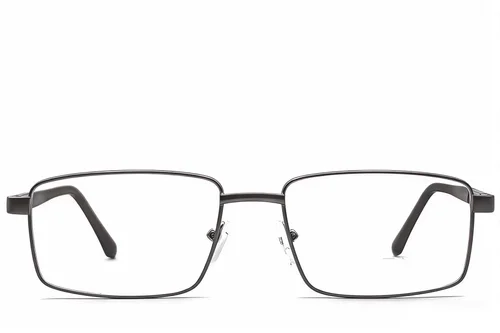 Lunettes rectangulaires en métal gris #BS2012-1118