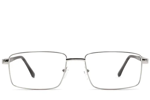 Lunettes rectangulaires en métal argenté #BS2012-1119