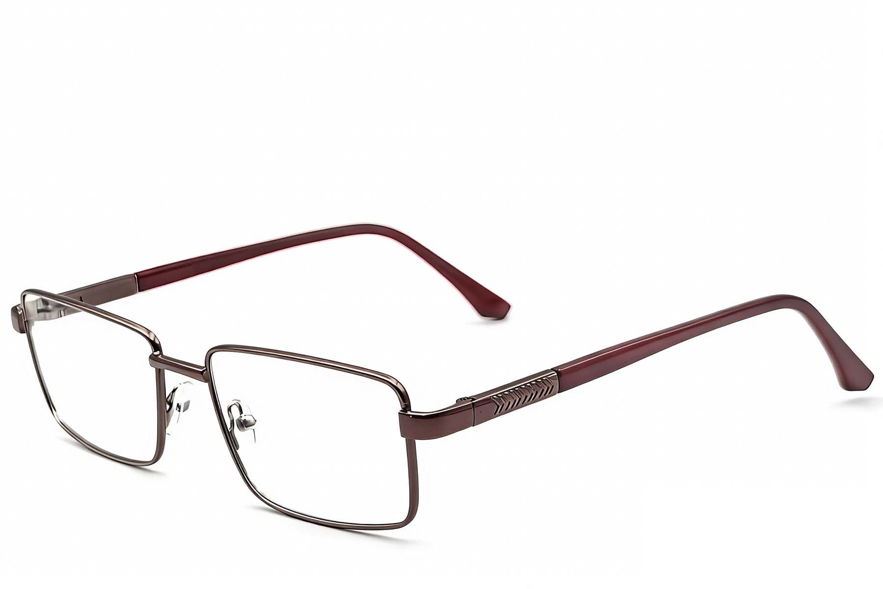 Rectangular Brown Metal Glasses #BS2012-1122