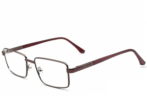 Lunettes rectangulaires en métal brun #BS2012-1122