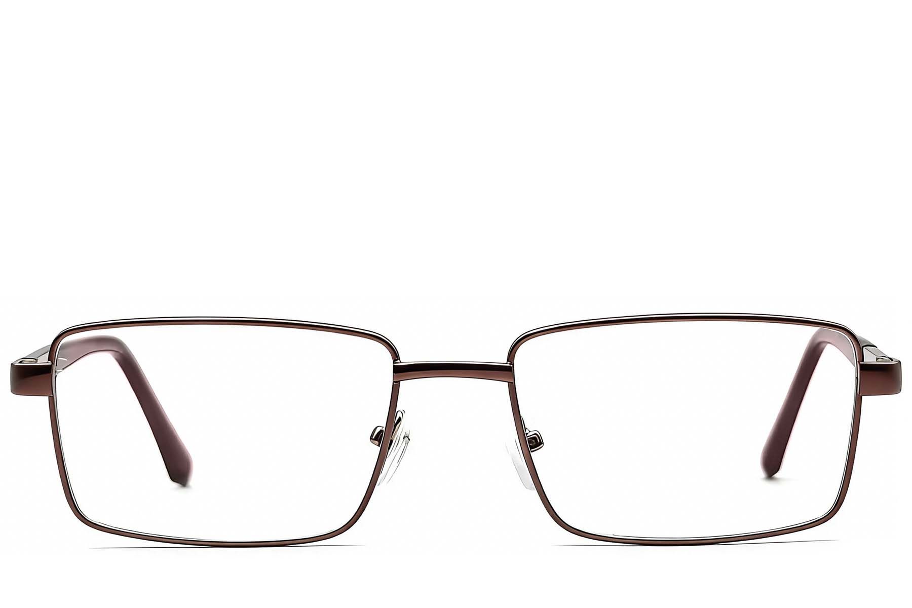 Rectangular Brown Metal Glasses #BS2012-1122