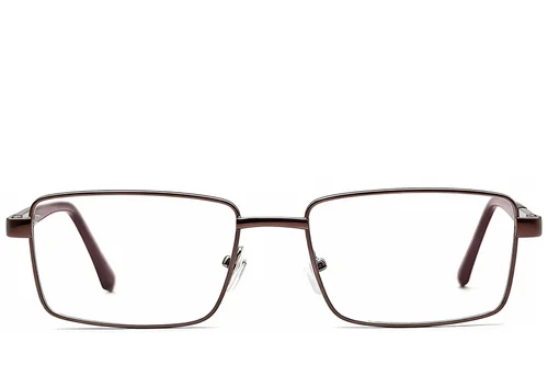 Lunettes rectangulaires en métal brun #BS2012-1122