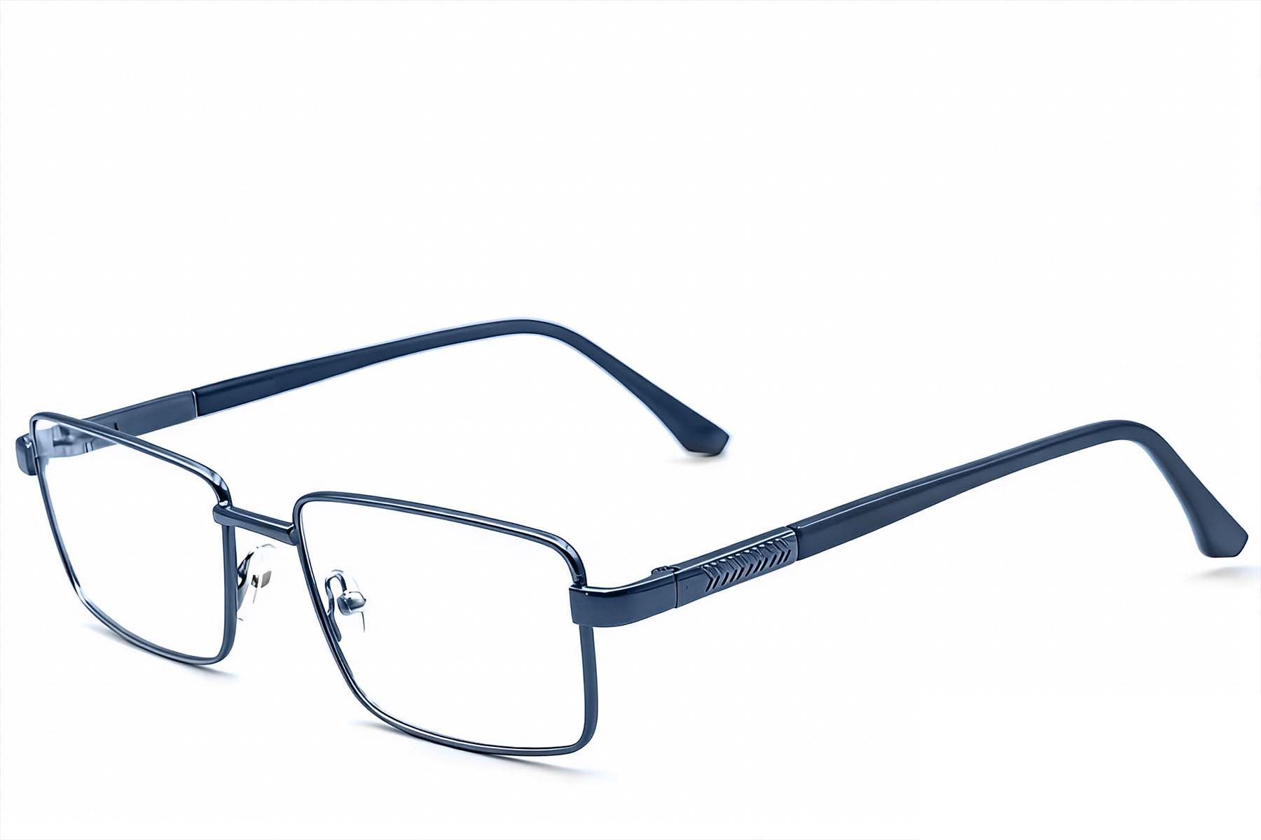 Rectangular Blue Metal Glasses #BS2012-1123