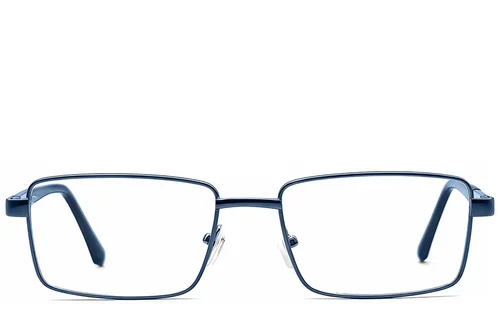 Lunettes rectangulaires en métal bleu #BS2012-1123