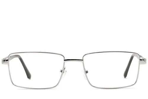 Lunettes rectangulaires en métal argenté #BS2012-1125