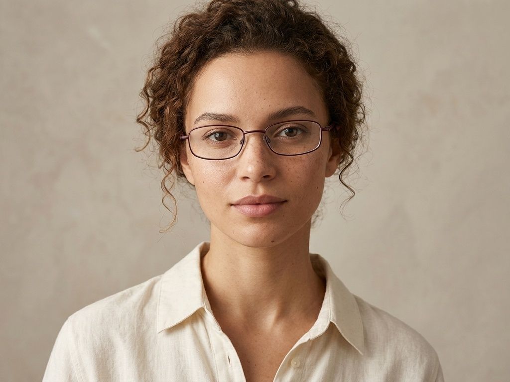 Rectangular Brown Metal Glasses #BS2012-1127