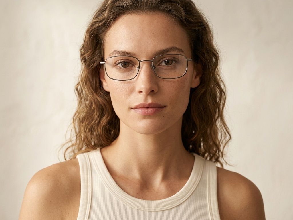Rectangular Grey Metal Glasses #BS2012-1130