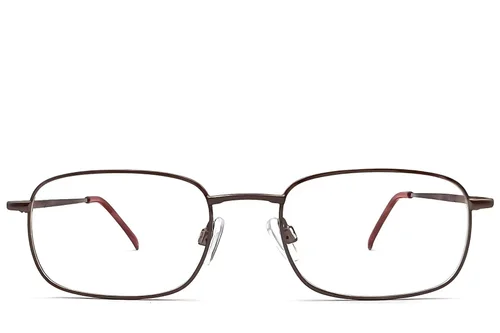 Lunettes rectangulaires en métal brun #BS2012-1132