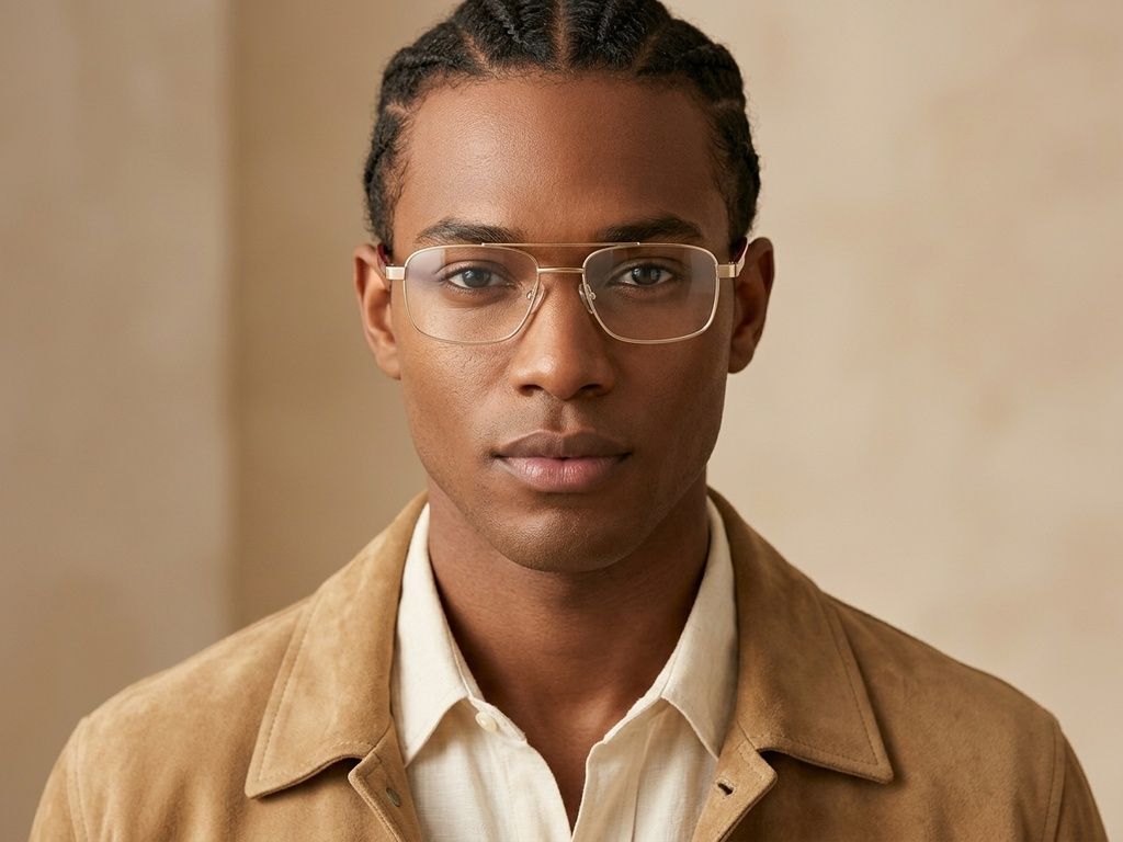 Aviator Golden Metal Glasses #BS2012-1133
