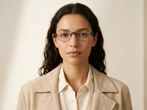 Lunettes semi-cerclées en acétate gris #BS2012-1137