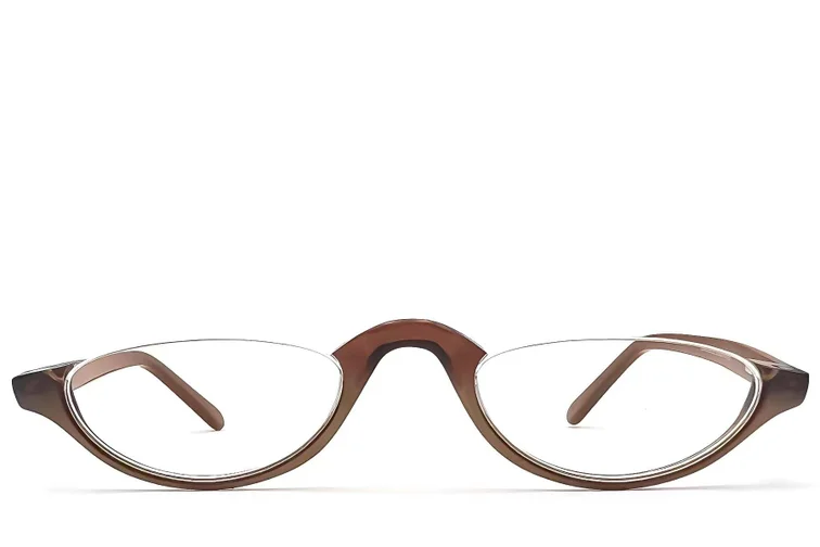 Semi-rimless Brown Acetate Glasses #BS2012-1138