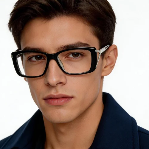 Lunettes rectangulaires en acétate noir #BS2012-1142