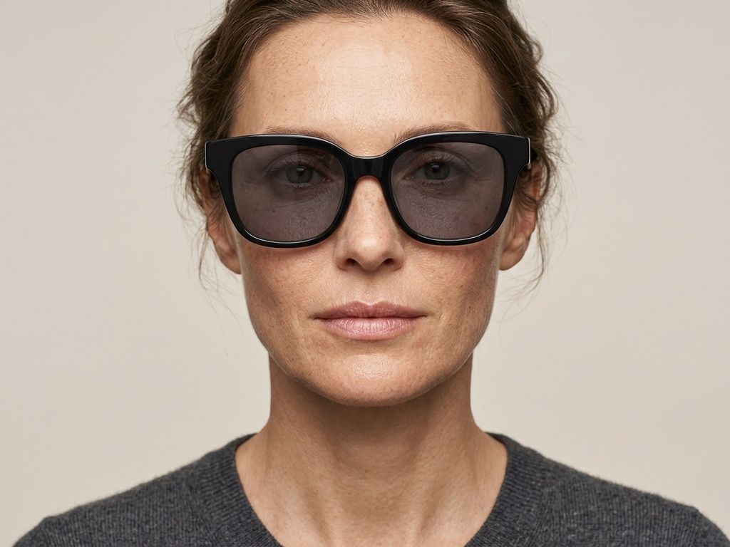 Rectangular Black Acetate Sunglasses #BS2012-1146
