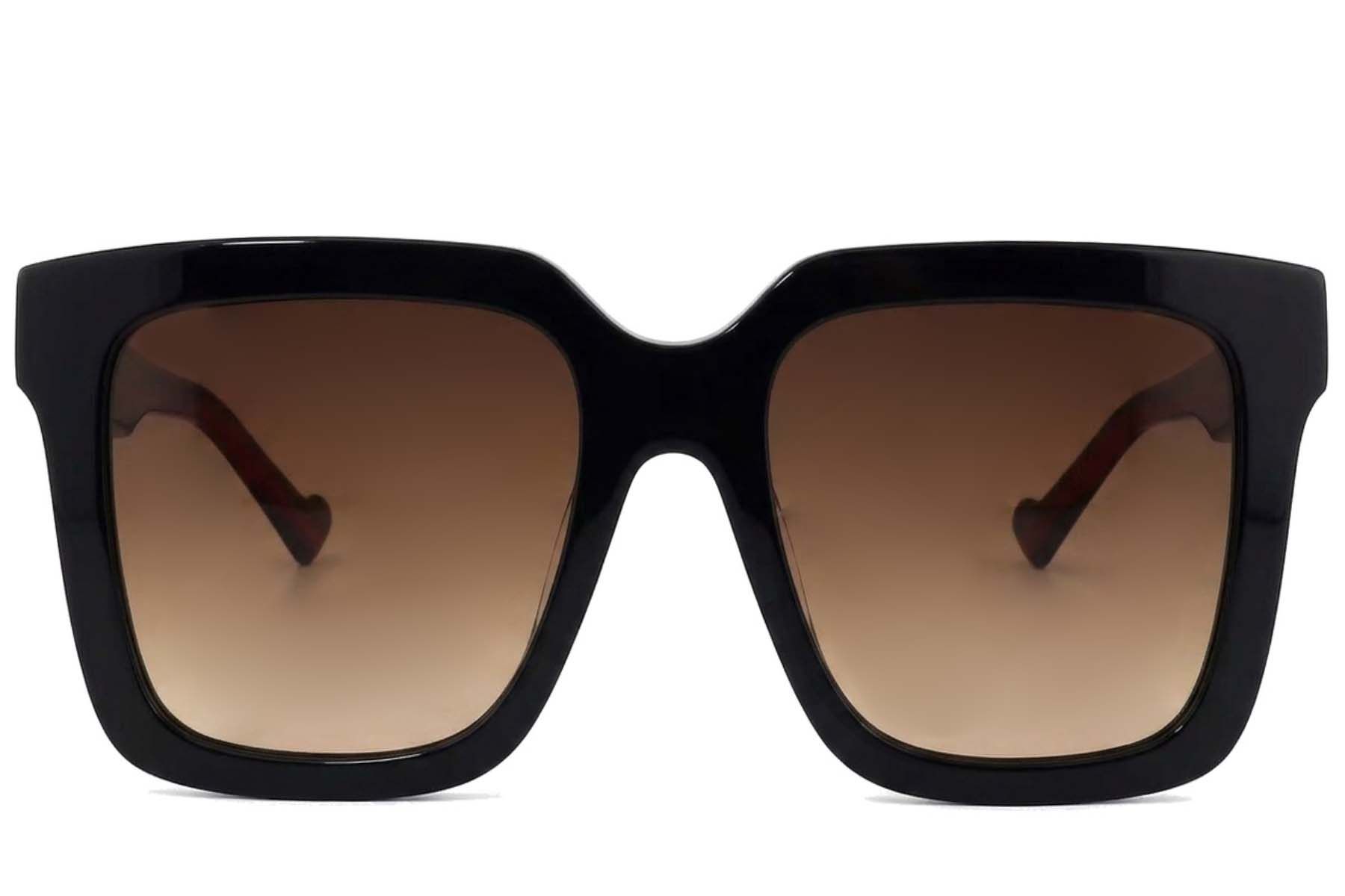 Rectangular Black Acetate Sunglasses #BS2012-1153