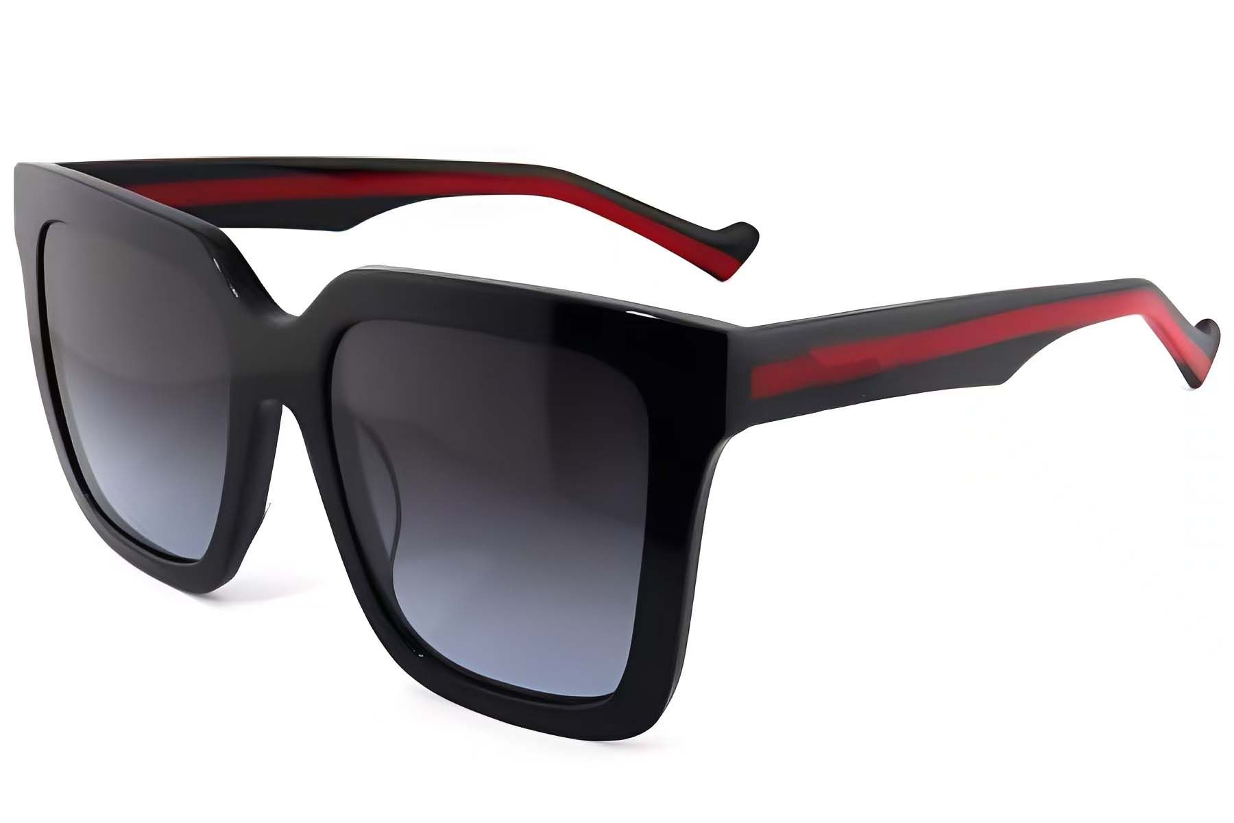 Rectangular Black Acetate Sunglasses #BS2012-1154