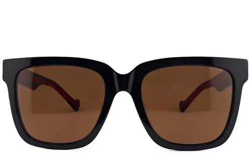 Lunettes de soleil rectangulaires en acétate noir #BS2012-1158