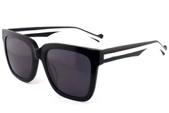 Gafas de sol rectangulares de acetato negro #BS2012-1160