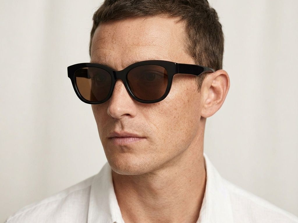 Oval Black Acetate Sunglasses #BS2012-1161