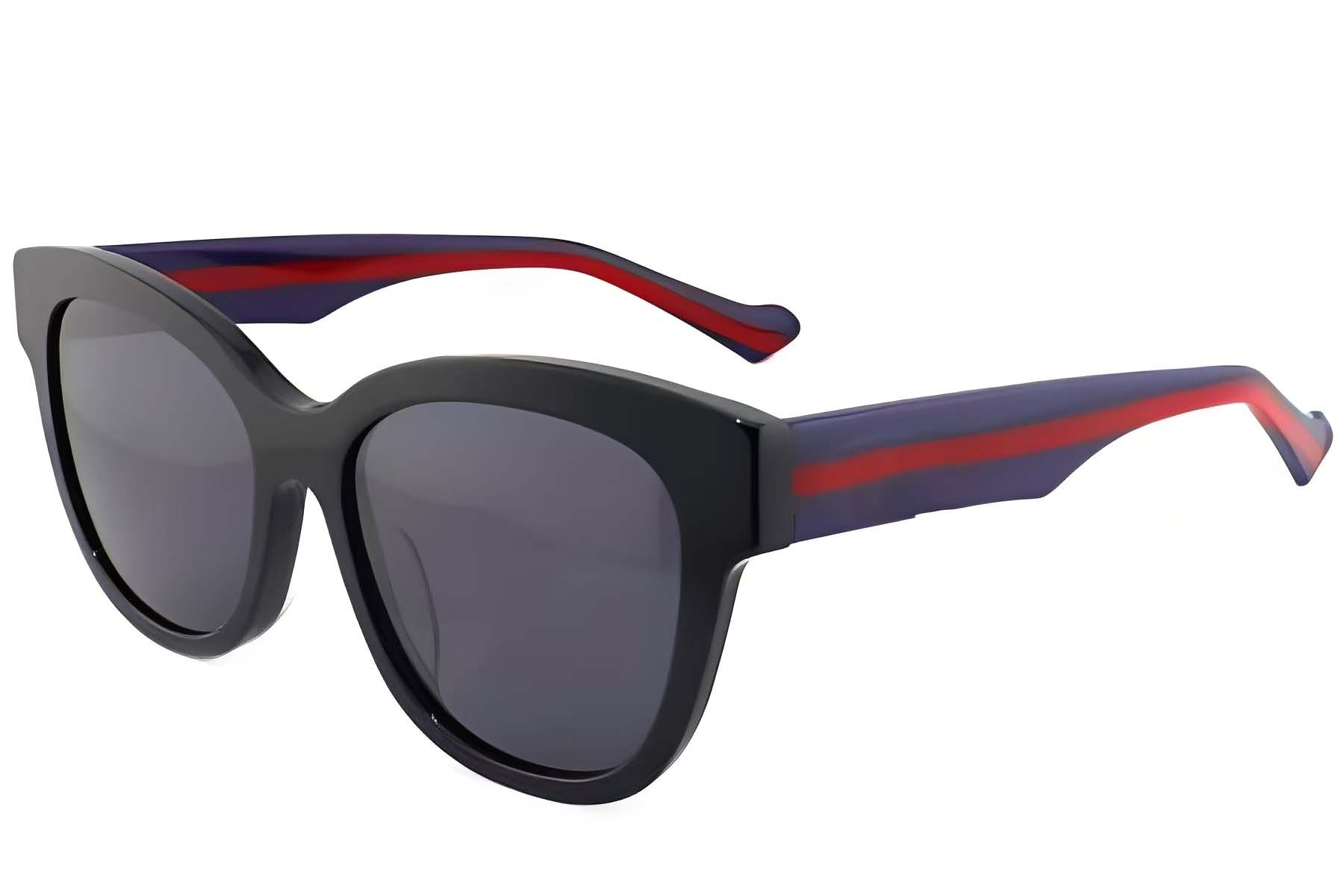 Gafas de sol ovaladas de acetato negro #BS2012-1162