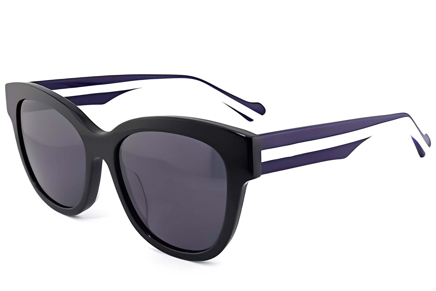 Gafas de sol ovaladas de acetato negro #BS2012-1164