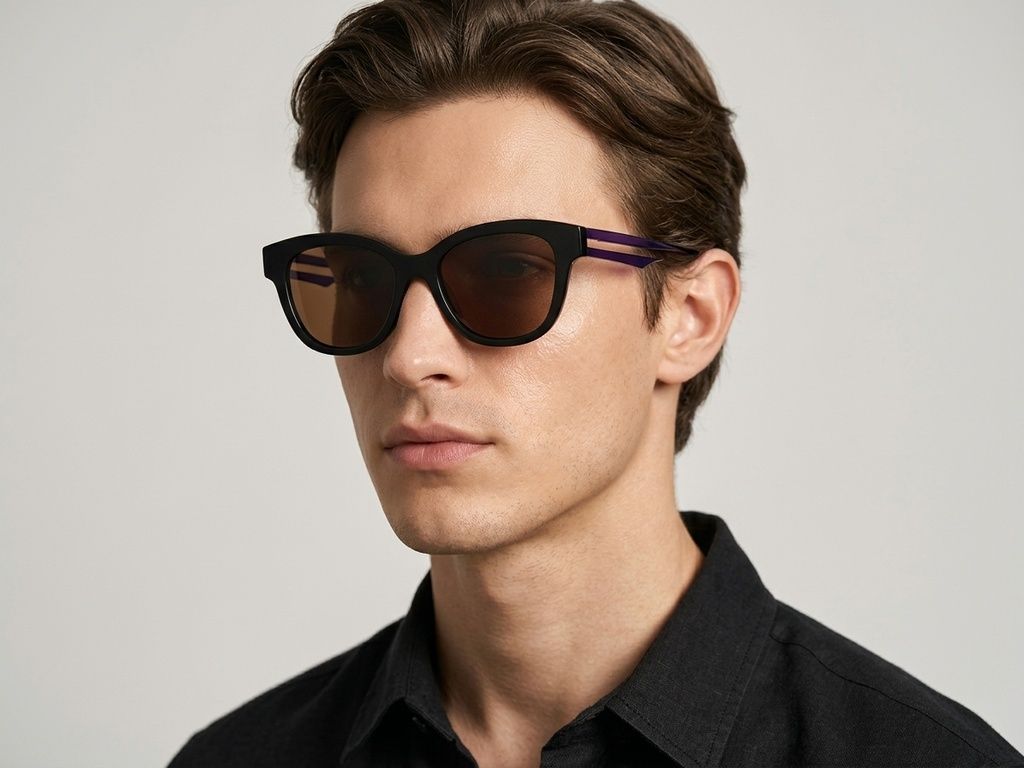 Oval Black Acetate Sunglasses #BS2012-1165