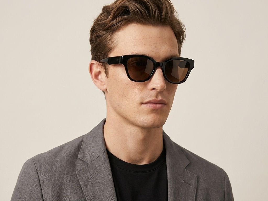 Occhiali da sole Butterfly in acetato nero #BS2012-1166