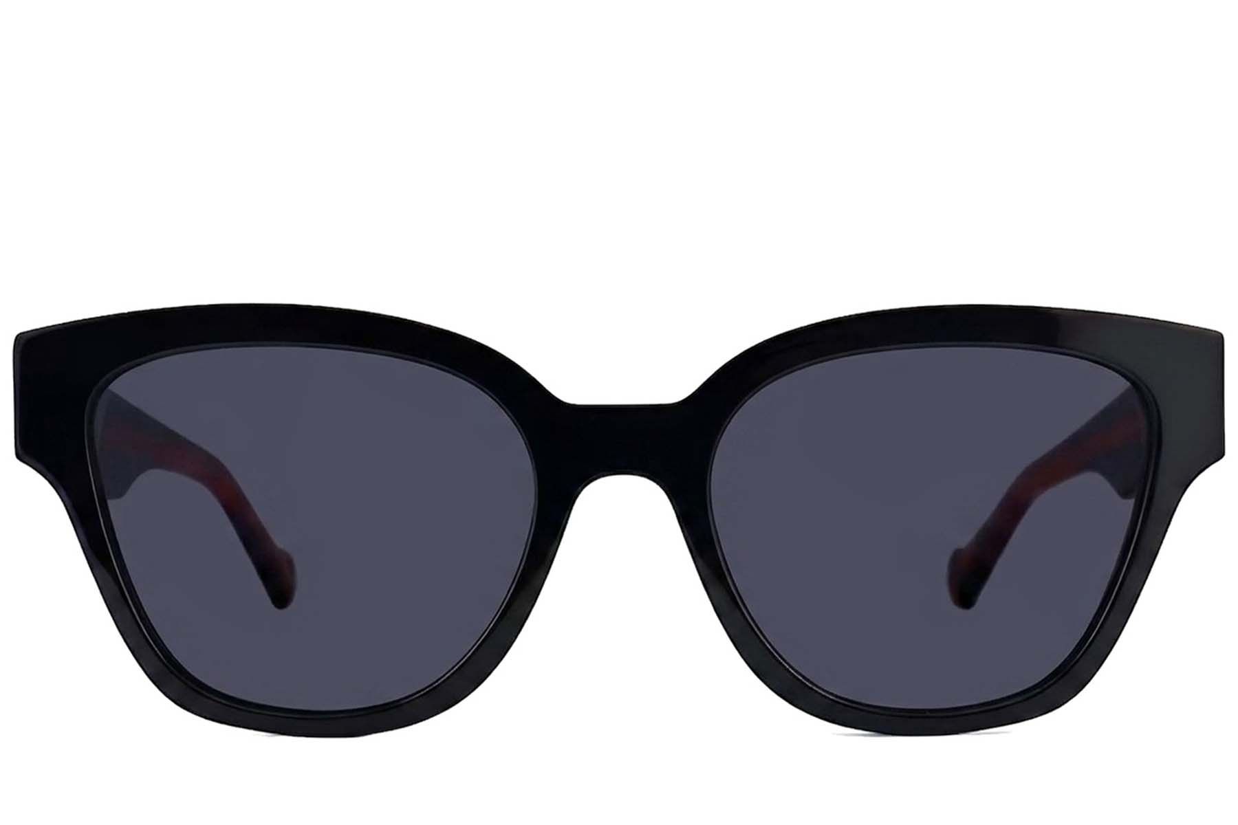 Schwarze Acetat-Sonnenbrille mit Schmetterlingsmotiv #BS2012-1169