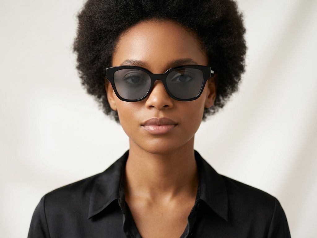 Occhiali da sole Butterfly in acetato nero #BS2012-1170