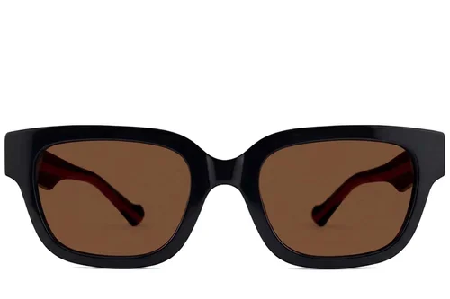 Lunettes de soleil rectangulaires en acétate noir #BS2012-1172