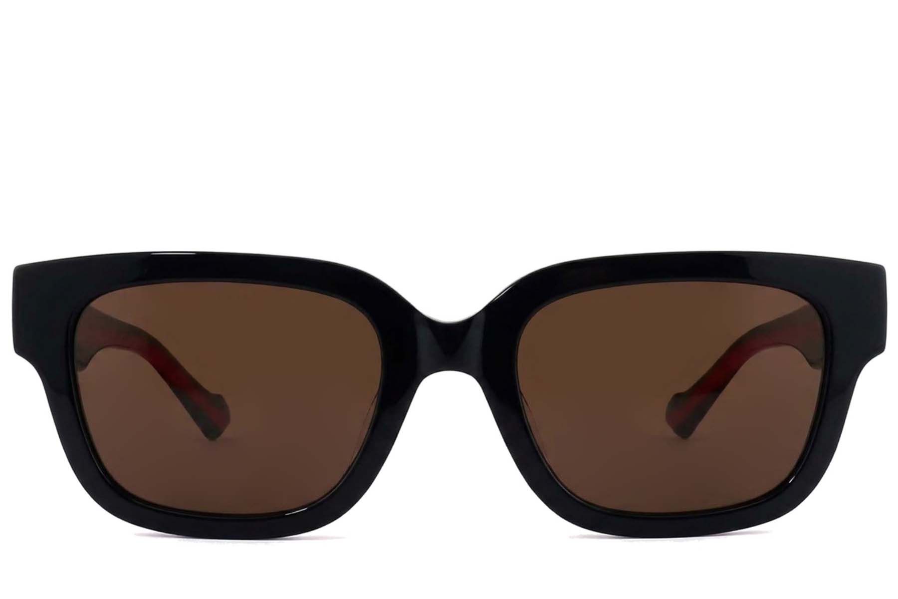 Gafas de sol rectangulares de acetato negro #BS2012-1173
