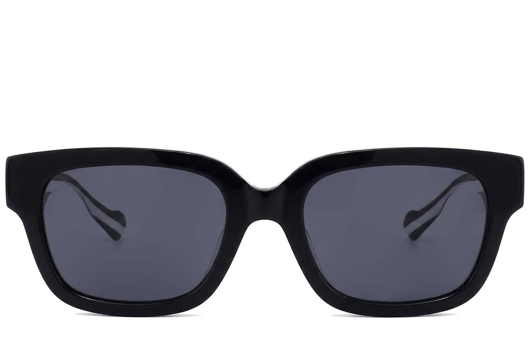 Gafas de sol rectangulares de acetato negro #BS2012-1175