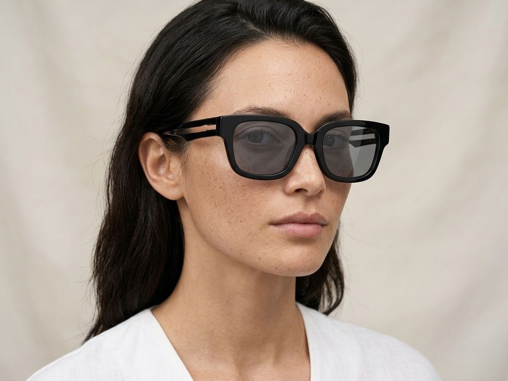 Rectangular Black Acetate Sunglasses #BS2012-1175
