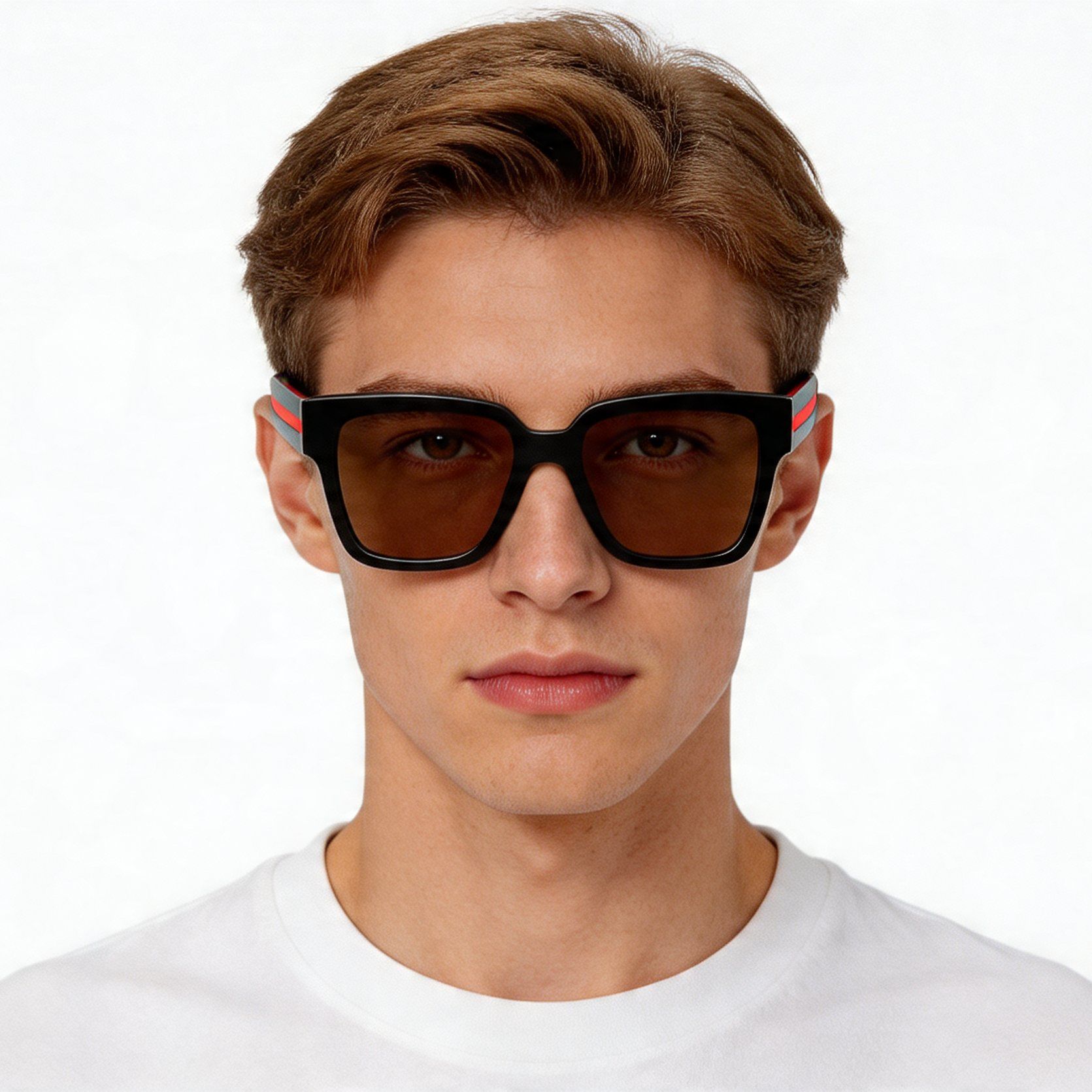 Rectangular Black Acetate Sunglasses #BS2012-1177
