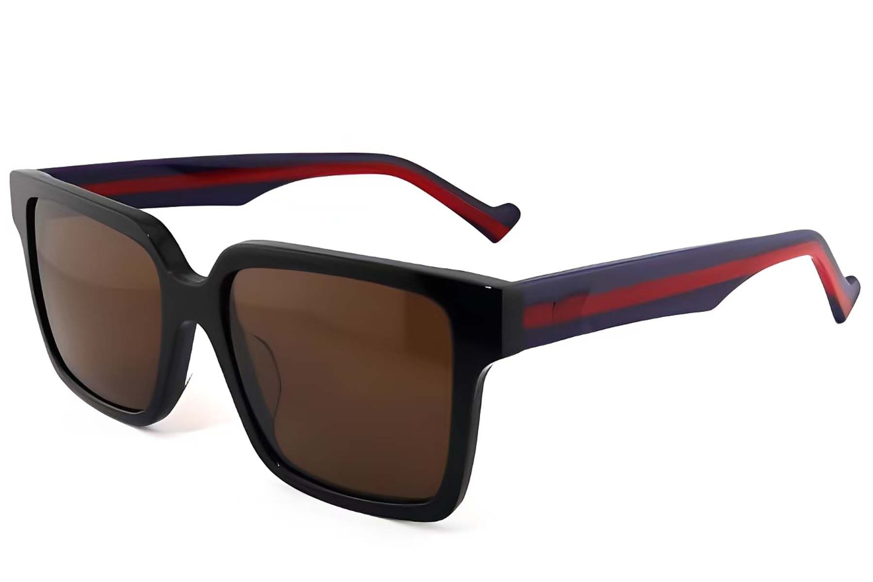 Rectangular Black Acetate Sunglasses #BS2012-1178