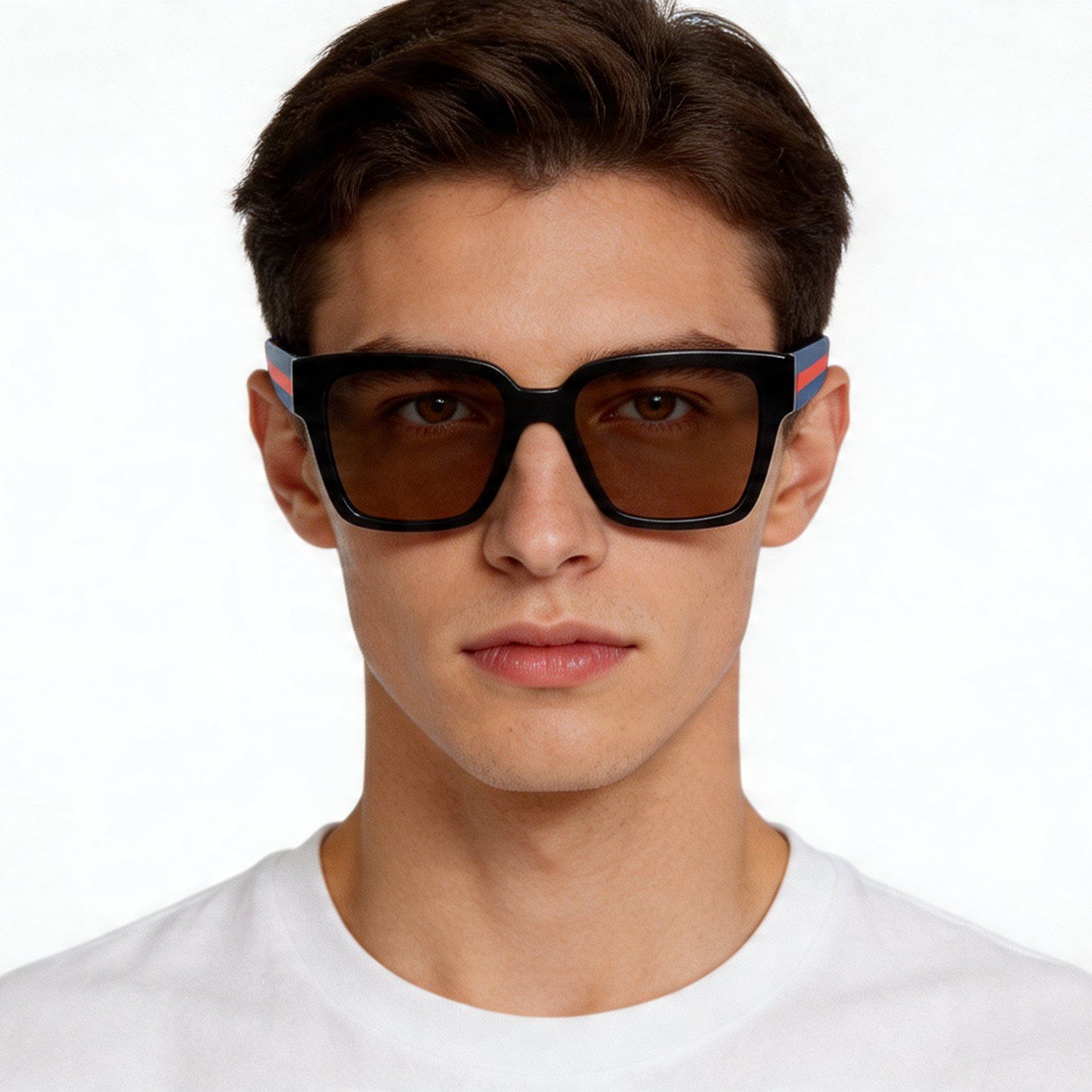 Rectangular Black Acetate Sunglasses #BS2012-1178