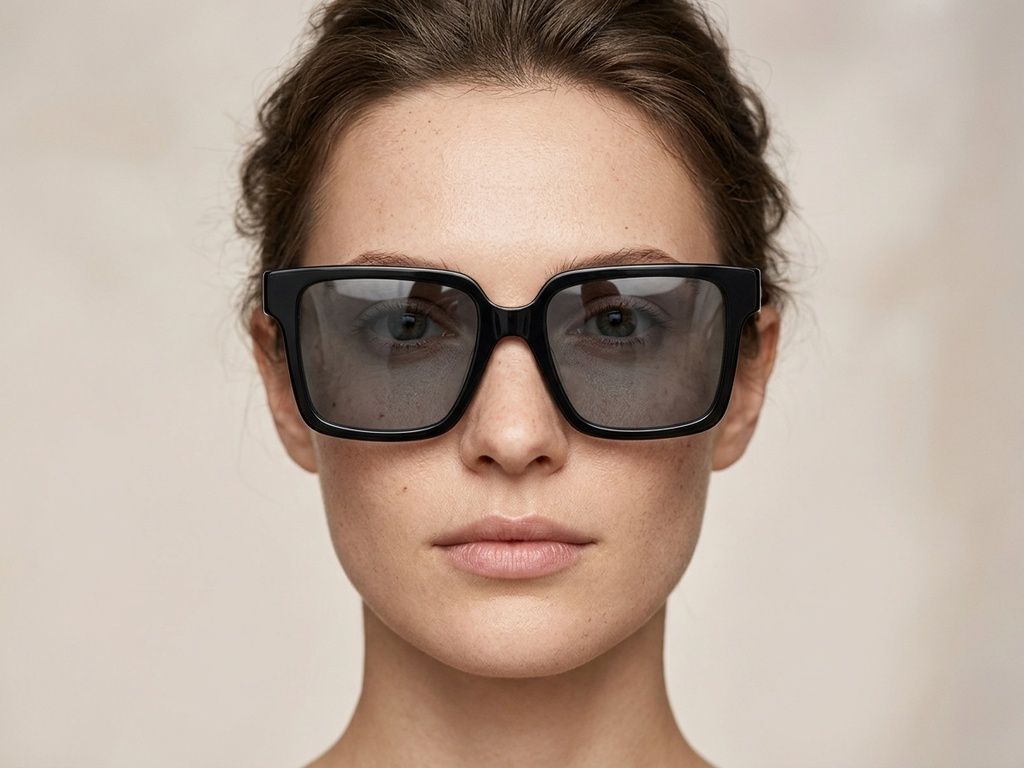 Rectangular Black Acetate Sunglasses #BS2012-1180