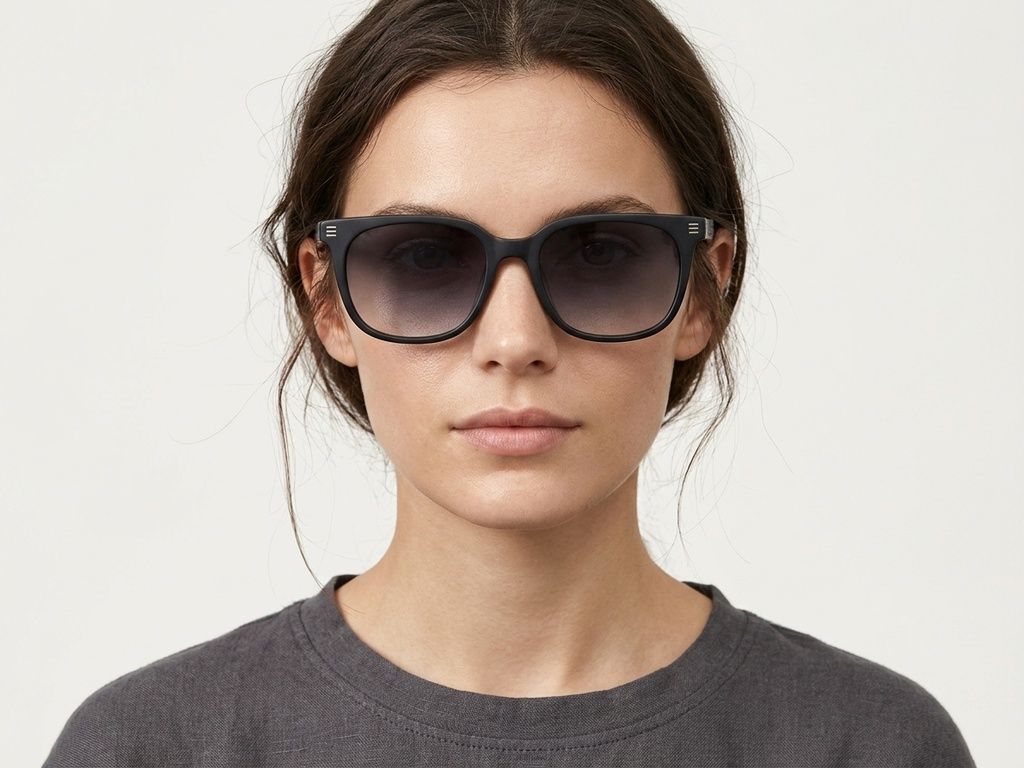 Oval Black Acetate Sunglasses #BS2012-1181