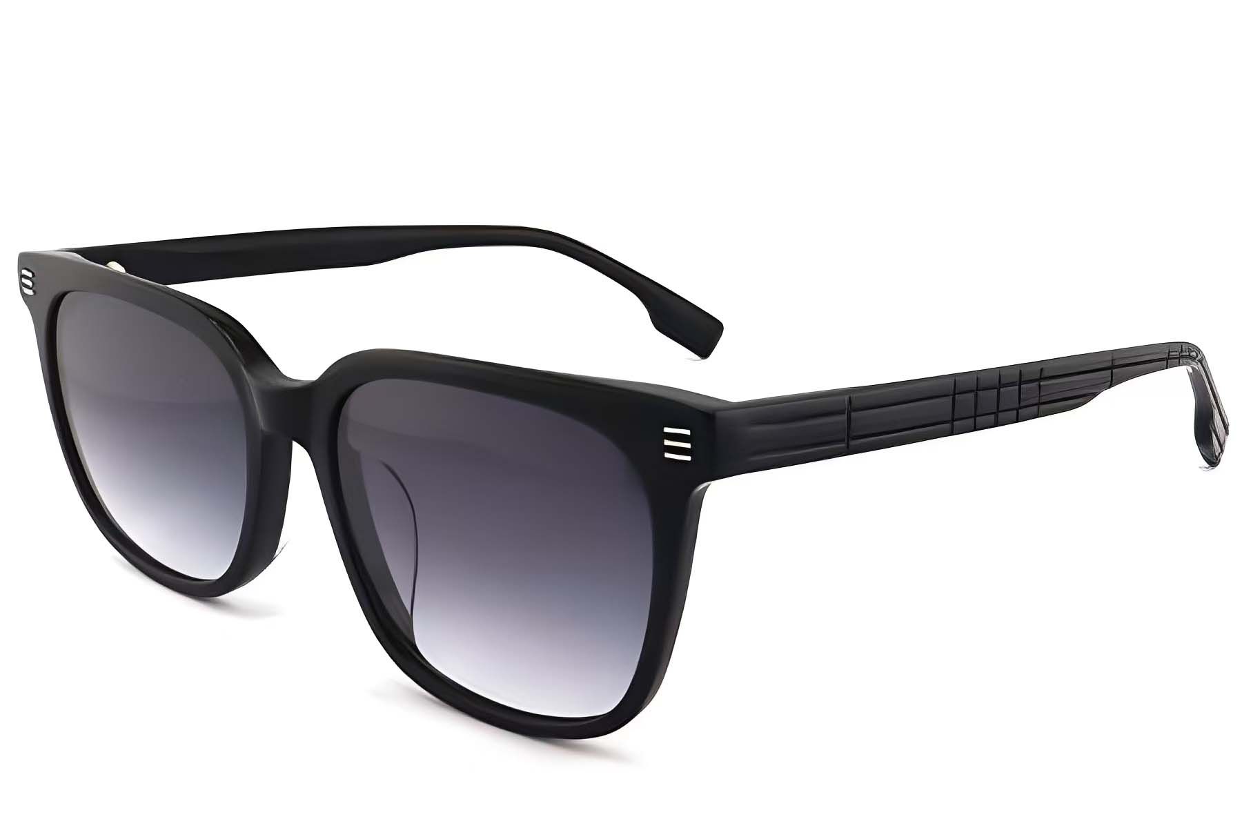 Gafas de sol ovaladas de acetato negro #BS2012-1181