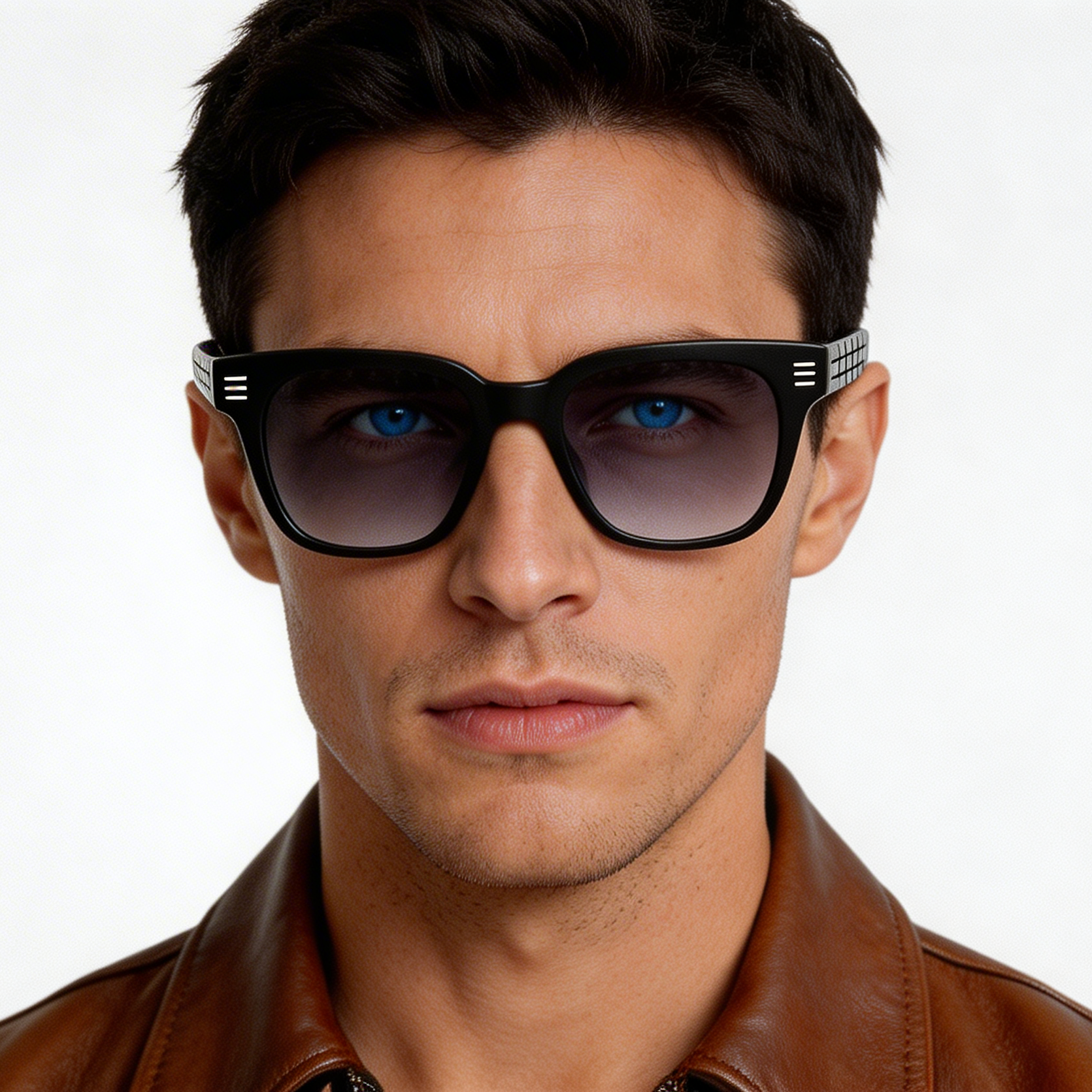 Gafas de sol ovaladas de acetato negro #BS2012-1181