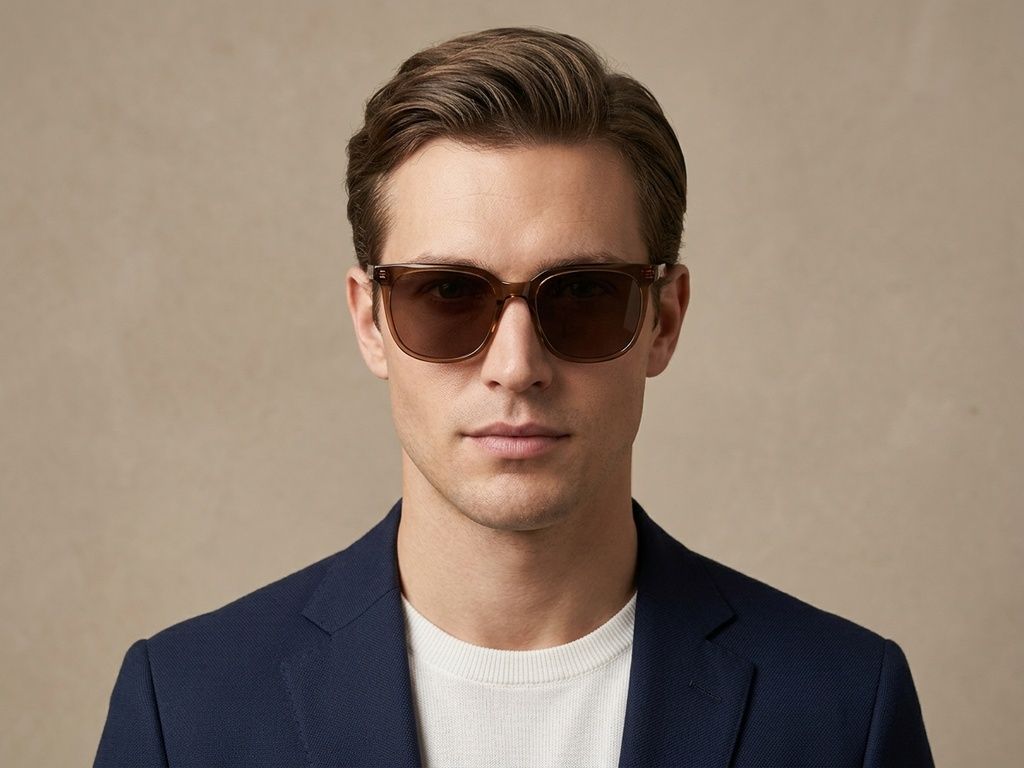 Oval Brown Acetate Sunglasses #BS2012-1183